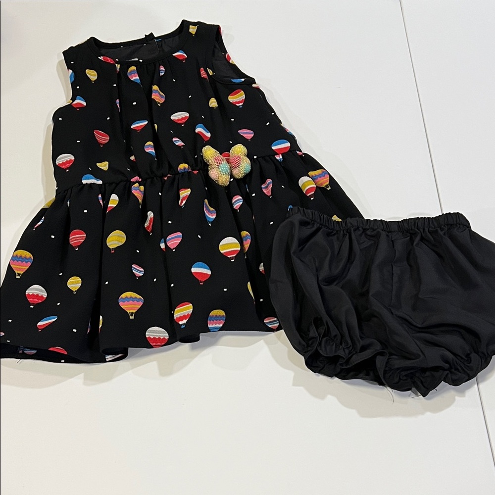 Pippa and Julie - 24m, Colorful Balloon Print Dress with Bloomers